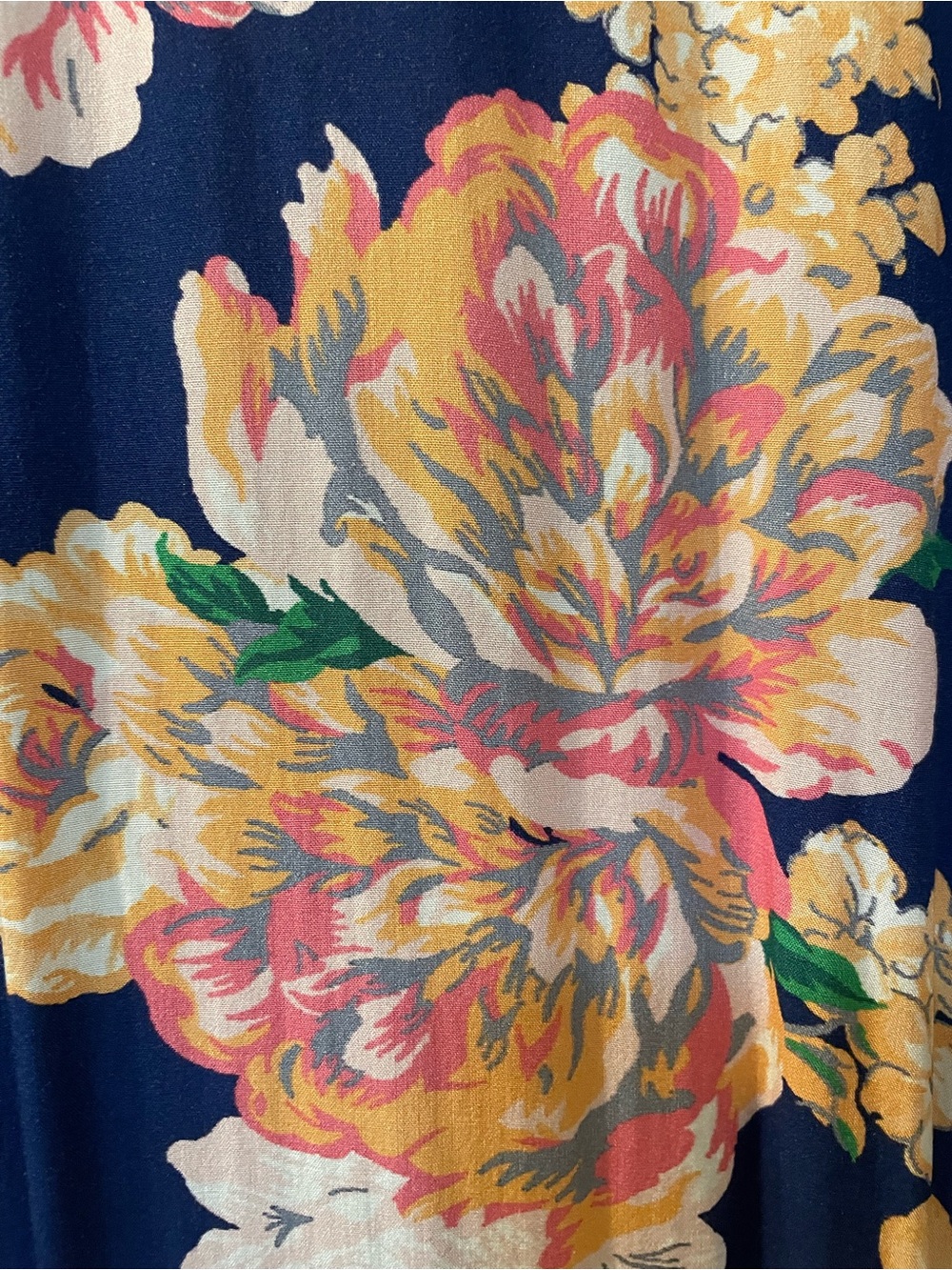 Maaji Navy Peony Lotus Maxi Kimono/ Beach Cover Up Dress Size L - Picture 8 of 9